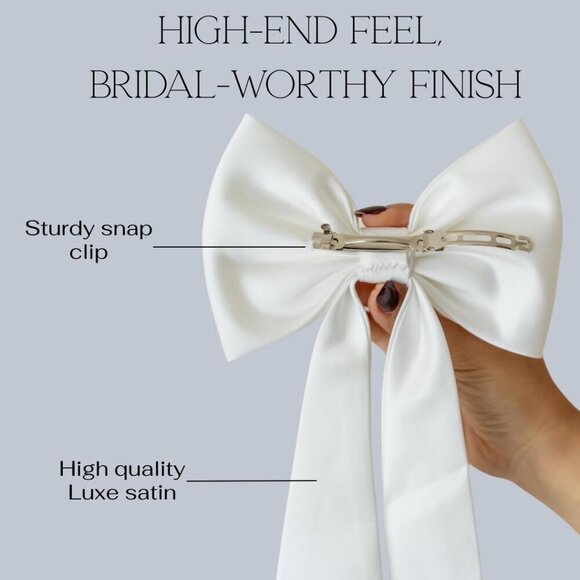 Luxury Satin Wedding Hair Bow Bride Accessories Bachelorette Gift main image 5